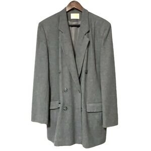 Vintage Pendleton Womens Sz 10 Tall Double Breasted Wool Coat Gray USA Mint EUC